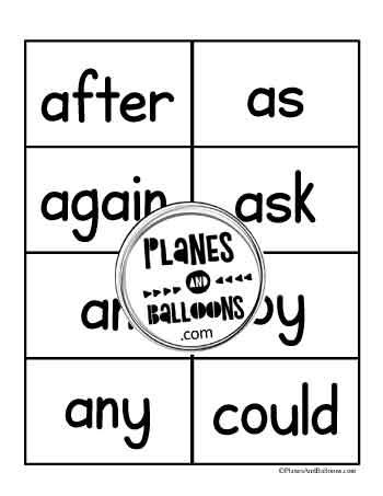 First grade sight word flashcards