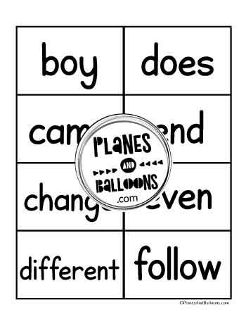 Fry's second 100 sight words flashcards page 1
