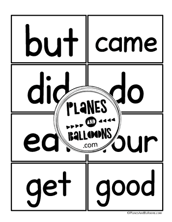 Kindergarten Dolch sight word flashcards