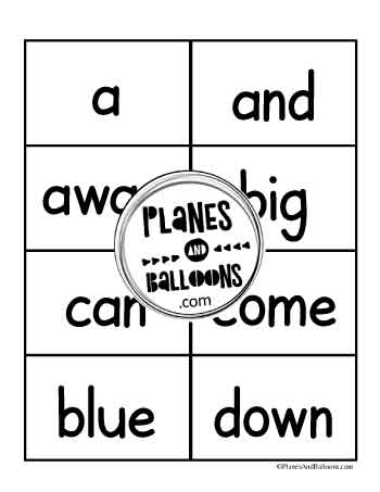 Pre-primer sight word flashcards