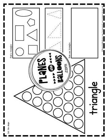 Triangle shape do a dot printable worksheet