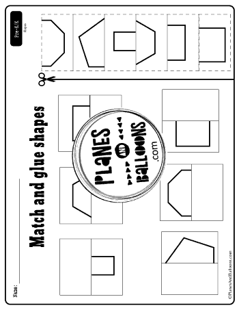 Cut and paste shapes worksheets