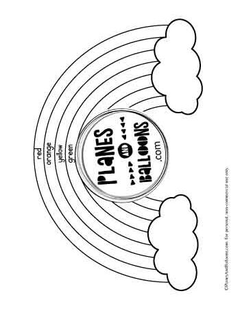 Rainbow with clouds template