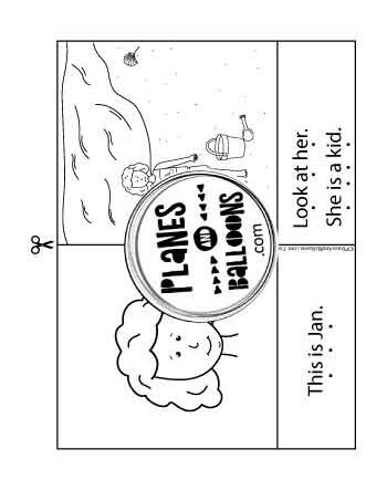 Girl on the beach page from reading booklet number 3