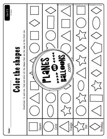 identifying shapes worksheet 2 preview for preschoolers