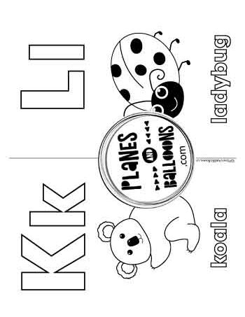 Letters K and L worksheet abc coloring page