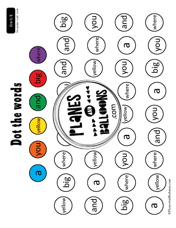 Pre primer sight words worksheets