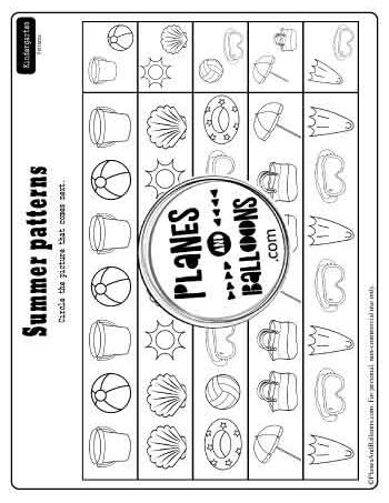 Summer patterns worksheet