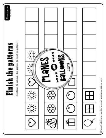 Drawing ABB patterns worksheet