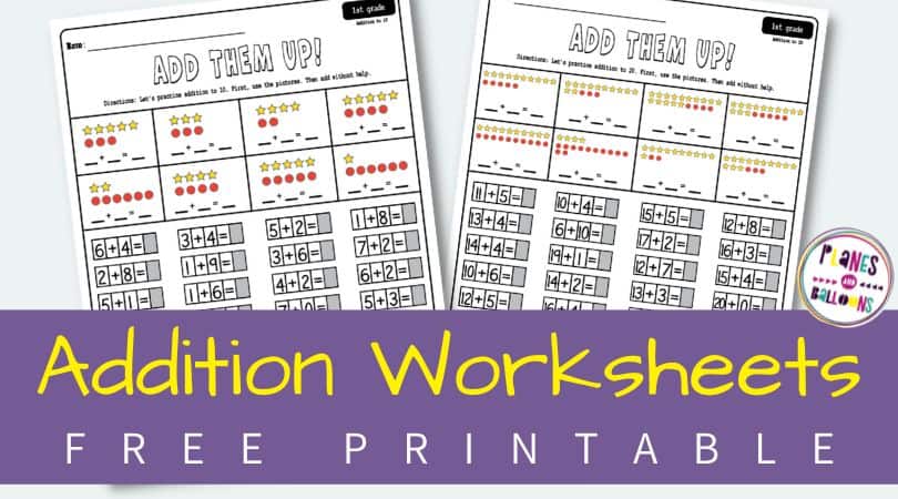 First grade addition review worksheets