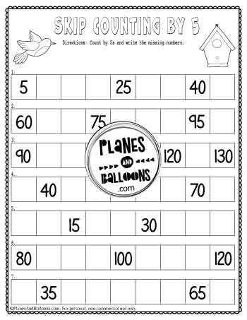 Spring skip counting by 5 worksheet